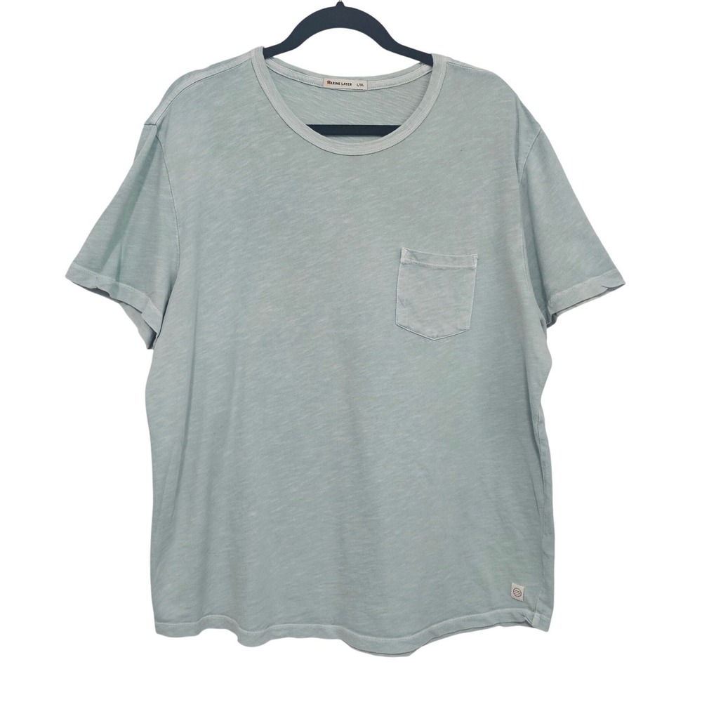 Marine Layer Mens L/XL Slub Cotton Crew Neck T-Shirt Sage Green Casual Beachy